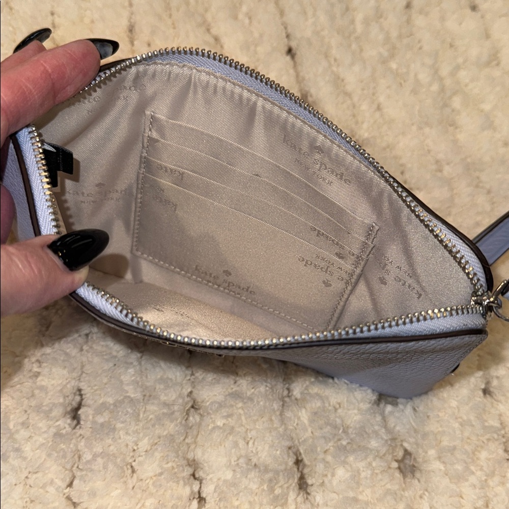 KATE SPADE Leila Medium Blue Leather Wristlet - Picture 3 of 12